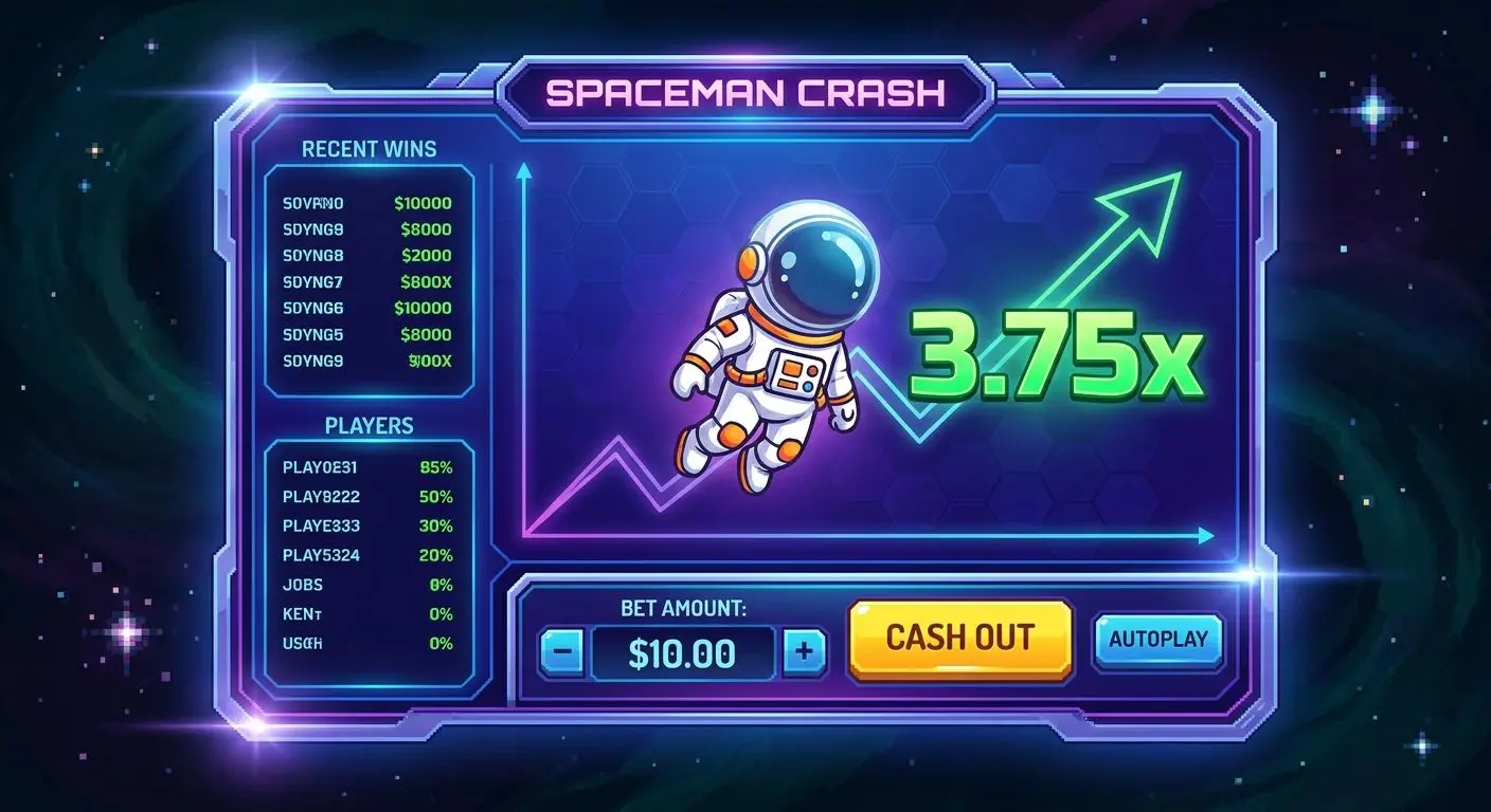 Interfaz del juego Spaceman con multiplicador subiendo en casino online