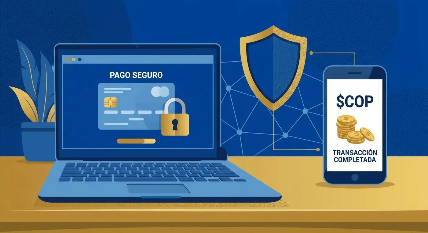 Ilustración de pagos seguros para casino online en Colombia