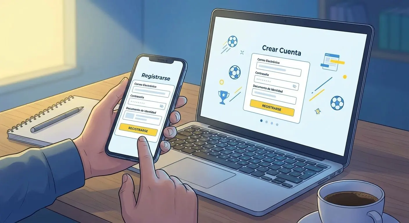 Usuario registrándose en Wplay en un formulario de registro online