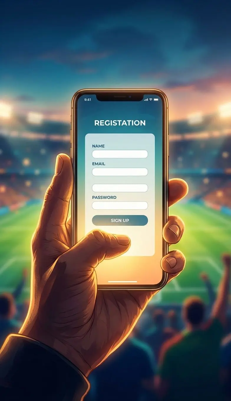 Registro en plataforma de apuestas desde celular con formulario genérico