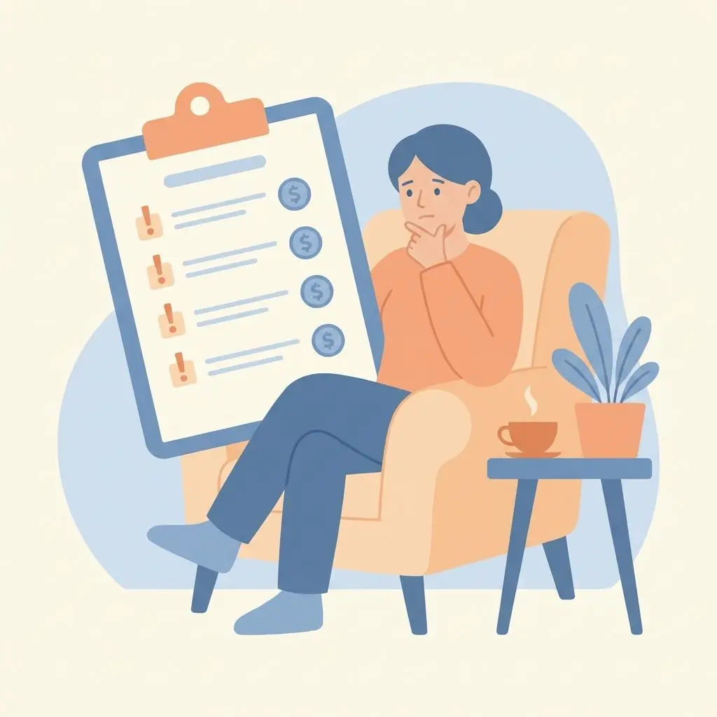 Persona revisando señales de alerta en una lista de juego responsable